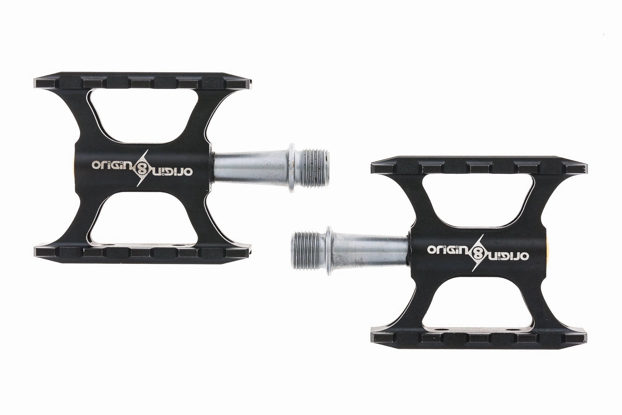 Origin 8 Flat Pedals Aluminum Black/Gold Cap 9/16"
