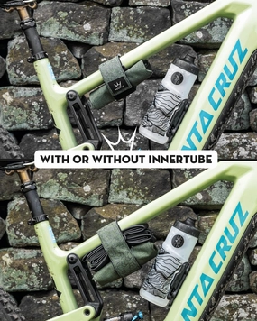 Peaty's Holdfast Trail Tool Wrap - Super Secure, No Slip or Rattle, Modular Design, Waterproof, Storage Frame Bag with Zip Pouch Pocket, Fits Anywhere, for MTB Road Gravel Ebike Mountain Bike - Green